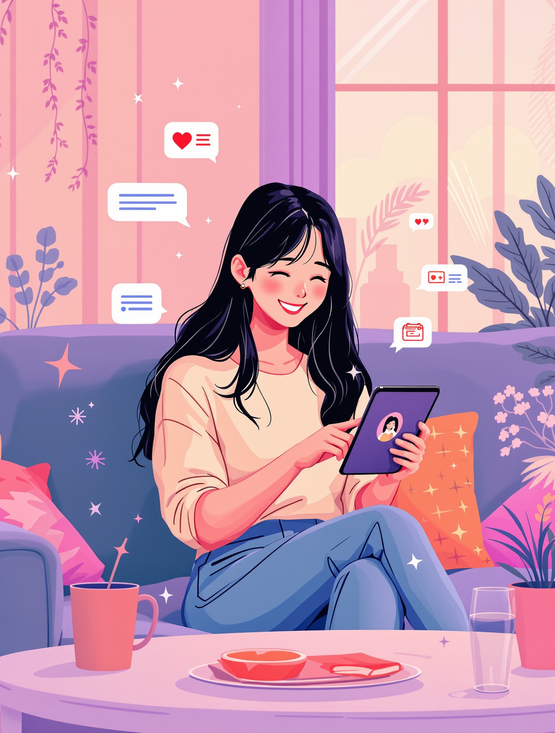 Influencer on phone